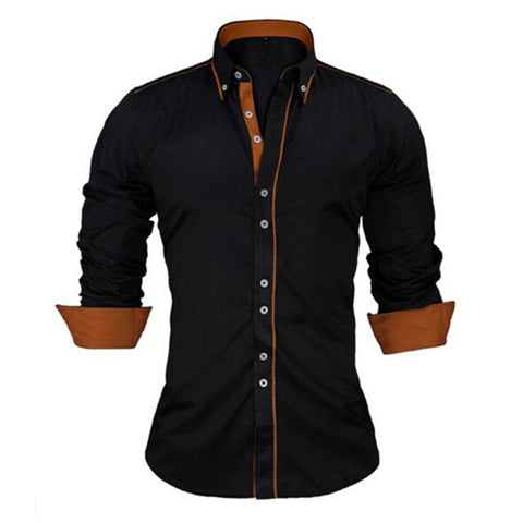 VISADA JAUNA European Size Men's Shirt 2017 New 100% Cotton Slim Business Casual Brand Clothing Long Sleeve Chemise Homme N356