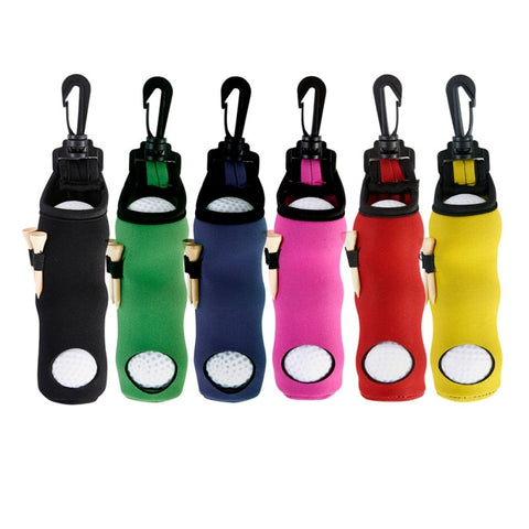 New Portable Small Golf Ball Bag Golf Tees Holder Carrying Storage Case Neoprene Pouch with Swivel Waist Belt Clip