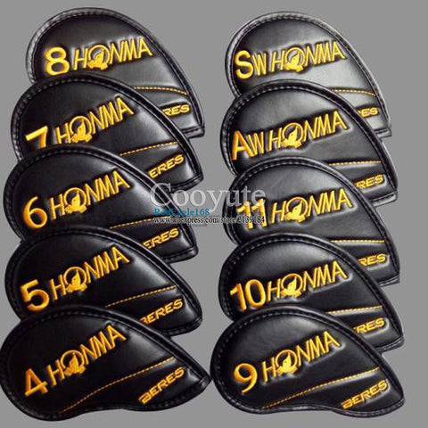 New HONMA Golf headcover PU Golf irons head Cover 4-11 S A Unisex black or Red Clubs head Cover Cooyute Free shipping