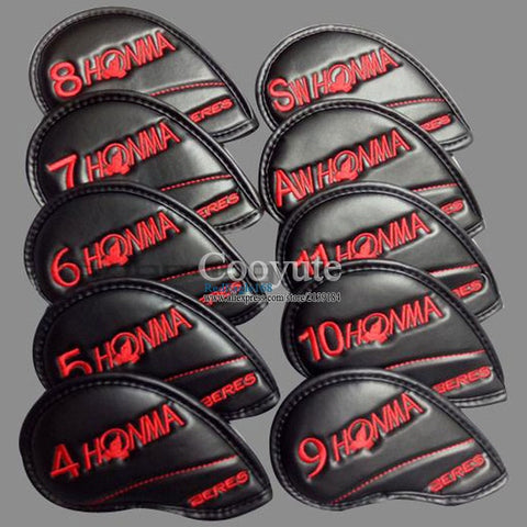 New HONMA Golf headcover PU Golf irons head Cover 4-11 S A Unisex black or Red Clubs head Cover Cooyute Free shipping