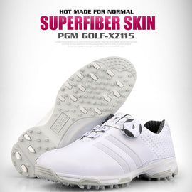 PGM 2019 New Ladies Golf Shoes Breathable Rotating Buckle Sneakers Womens Auto Lacing Waterproof Microfiber Anti-slip Golf Shoes