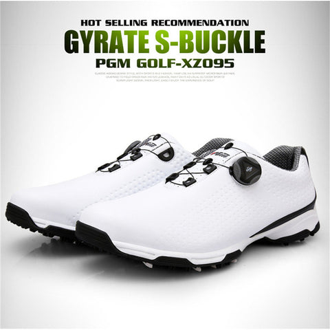 PGM Golf Shoes Men Sports Shoes Waterproof Knobs Buckle Breathable Anti-slip Golf Shoe Mens Training Sneakers XZ095