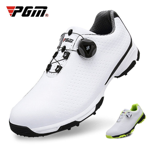 PGM Golf Shoes Men Sports Shoes Waterproof Knobs Buckle Mesh Lining Breathable Anti-slip Mens Training Sneakers XZ095