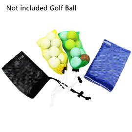 Storage Golf Ball Bag Hanging Nylon Large Accessory Holder Pouch Random Color Carrying Drawstring Closure Training Aid Mesh Net