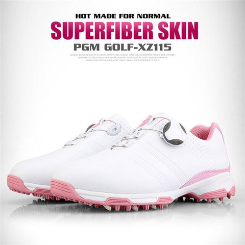 Golf Shoes Anti-slip Breathable Women High Upper Inside Heightening Shoes Rotating Buckle Golf Sneakers Women Waterproof Shoes