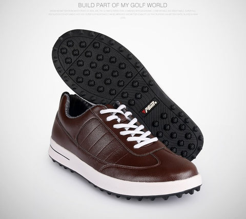 PGM Genuine Leather Golf Shoes Men Waterproof Outfoor Sports Sneakers Spikes Non-slip Breathable Golf Shoes