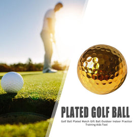 Plated Golf Ball Dual Layer Match Gift Ball Outdoor Indoor Practice Aids Tool Unique Training Gold Balls Gift Supplies