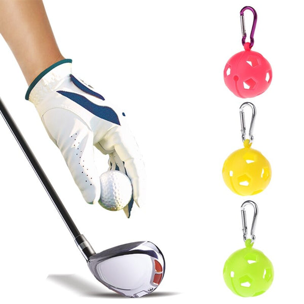 Golf Ball Protective Holder Cover Case Silicone Sleeve Carabiner Sport Accessory