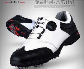 PGM golf mens shoes convenient comfortable knob system GOLF Men's shoes waterproof genuine leather spikers screw locking device