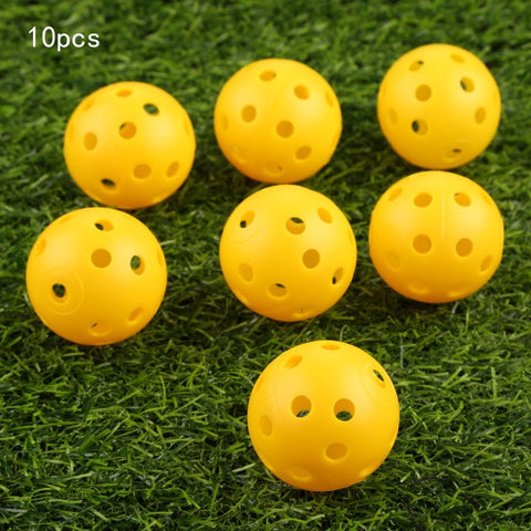 gohantee 10Pcs 41mm Golf Training Balls Plastic Airflow Hollow with Hole Golf Balls Outdoor Golf Practice Balls Golf Accessories