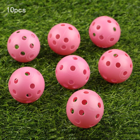 gohantee 10Pcs 41mm Golf Training Balls Plastic Airflow Hollow with Hole Golf Balls Outdoor Golf Practice Balls Golf Accessories