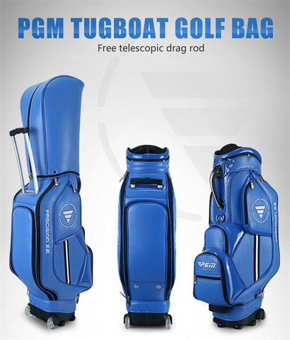 Pgm Golf Aviation Bag Portable Pu Leather Golf Standard Bag Golf Large Capacity Travel Package With Wheels D0085