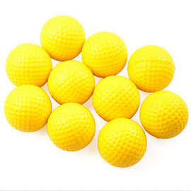 10PCS High Quality Plastic Golf Ball Outdoor Sports Yellow Soft Elastic Golf Balls Golf Practice Training Balls Training Aid