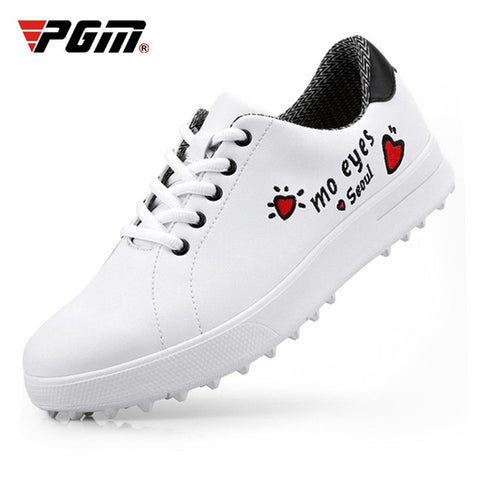 PGM Korean Women Golf Shoes Women's Leisure Section Fixed Nail Waterproof Non-slip Printing Girls Sports Shoes